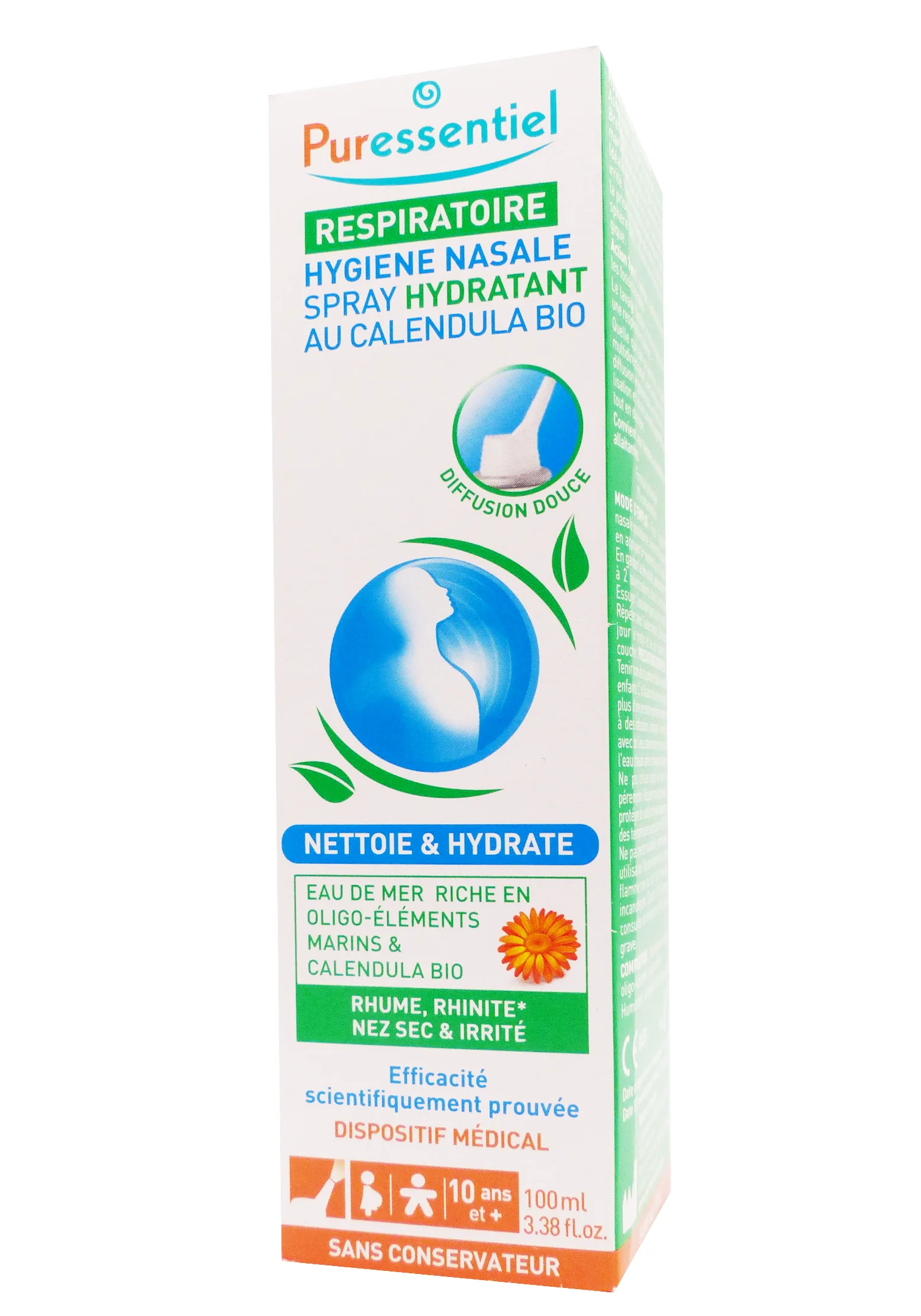 PURESSENTIEL SPRAY HYGIENE NASAL HYDRATANT 100ML 1 puressentiel respiratoire spray calendula