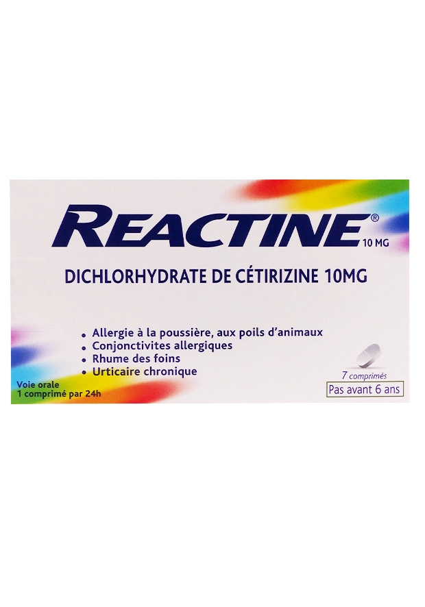 REACTINE ALLERGIE 10 MG 7 COMPRIMES 3 reactine 7 comprimés