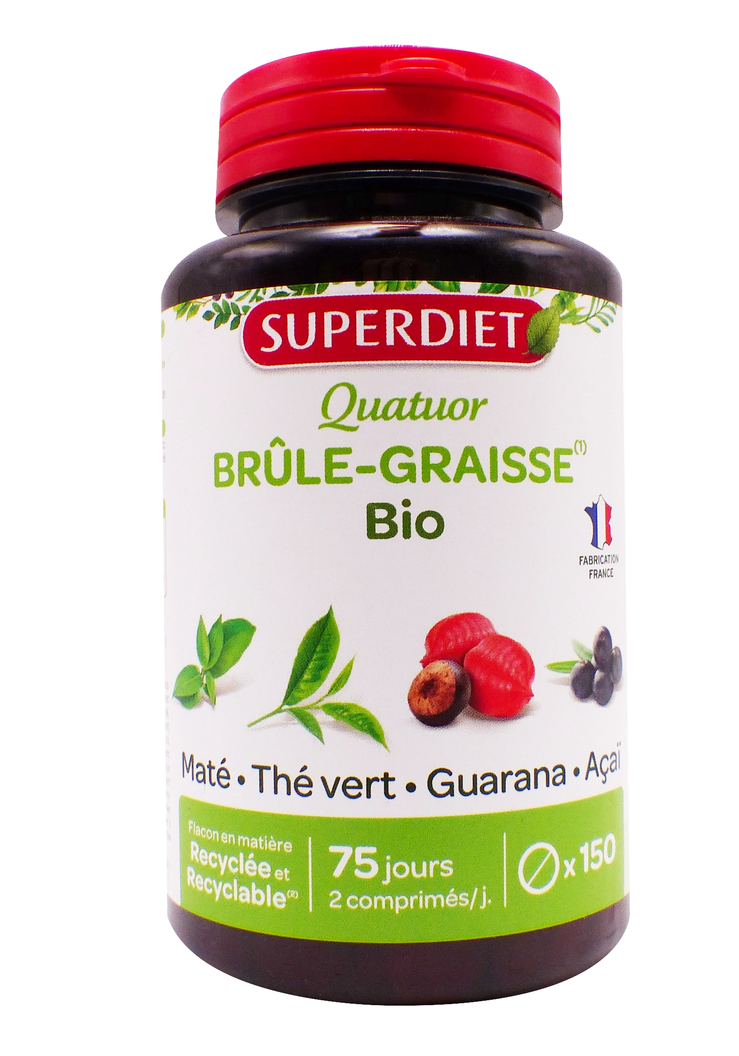 SUPERDIET QUATUOR BRÛLE GRAISSE BIO 150 COMPRIMES 1 superdiet quatuor brule graisse bio 150 comprimés