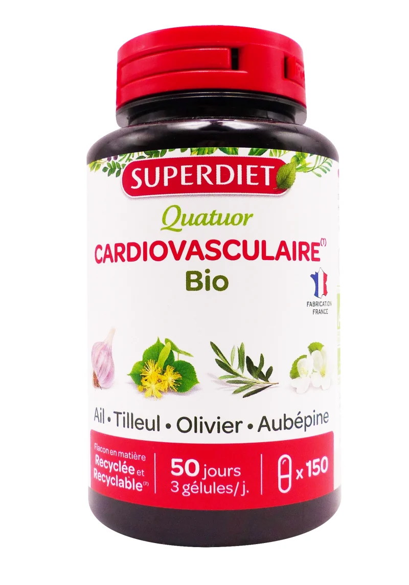 superdiet quatuor cardiovasculaire bio 150 gélules