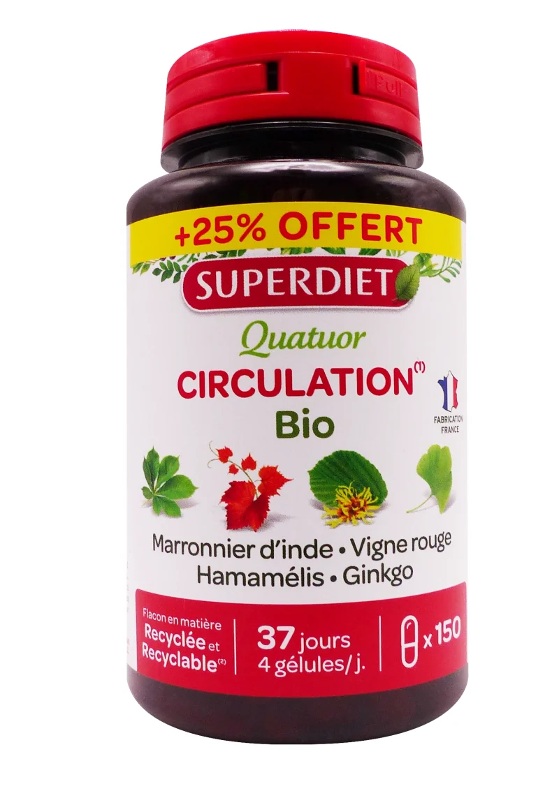 superdiet quatuor circulation bio 150 gélules