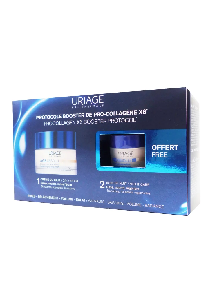 URIAGE COFFRET AGE ABSOLU CREME ROSE JOUR/NUIT 2 uriage protocol booster