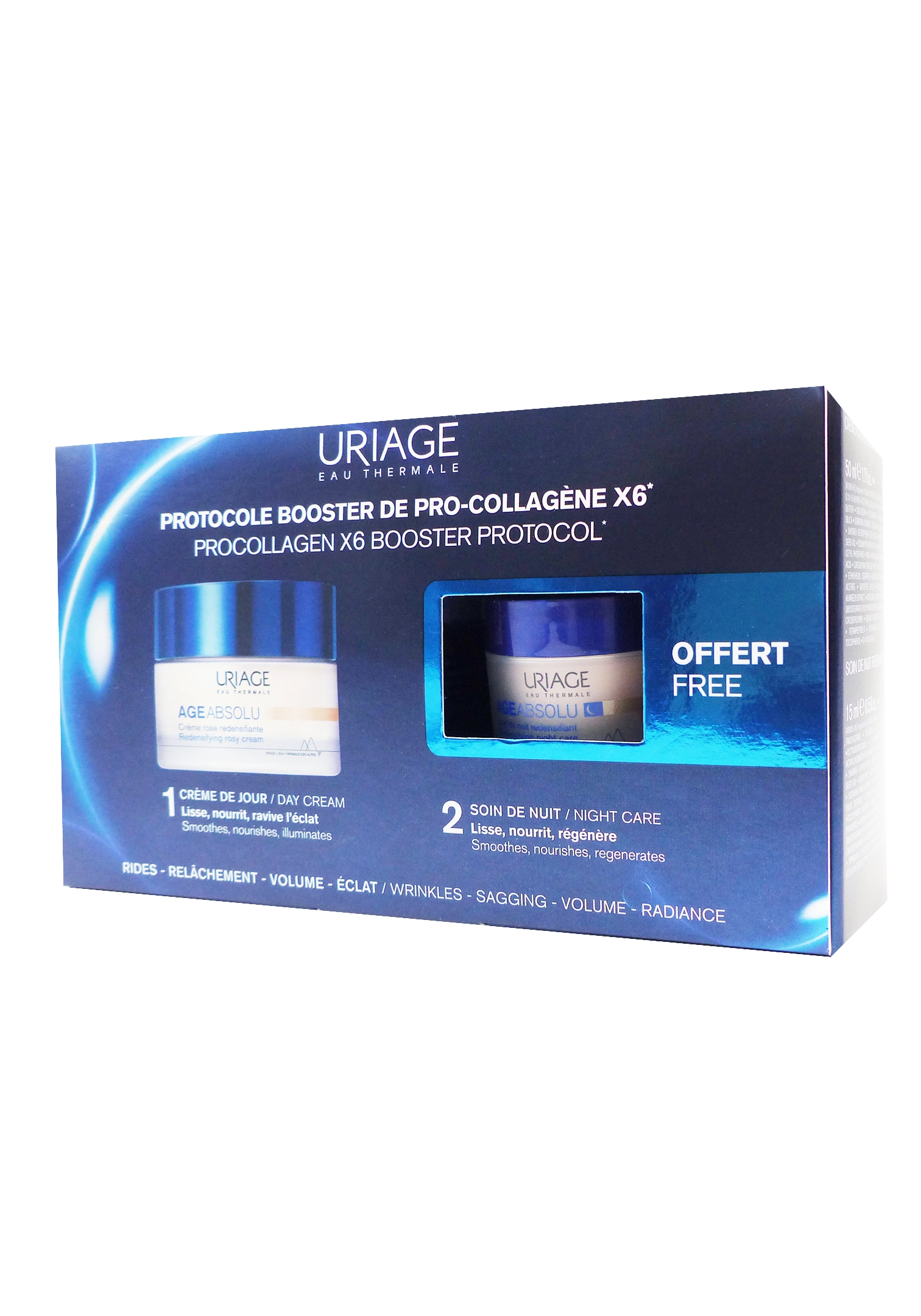 URIAGE COFFRET AGE ABSOLU CREME ROSE JOUR/NUIT 1 uriage protocol booster