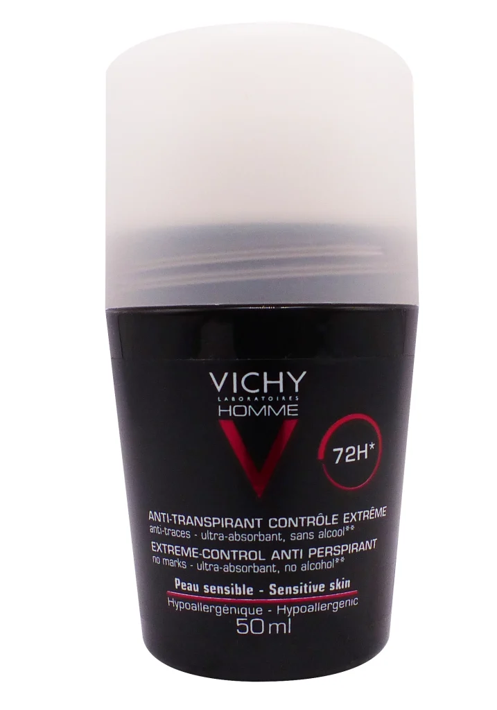 VICHY HOMME DEO ANTI-TRANSPIRANT BILLE 50ML 2 vichy homme anti transpirant controle extreme 72h