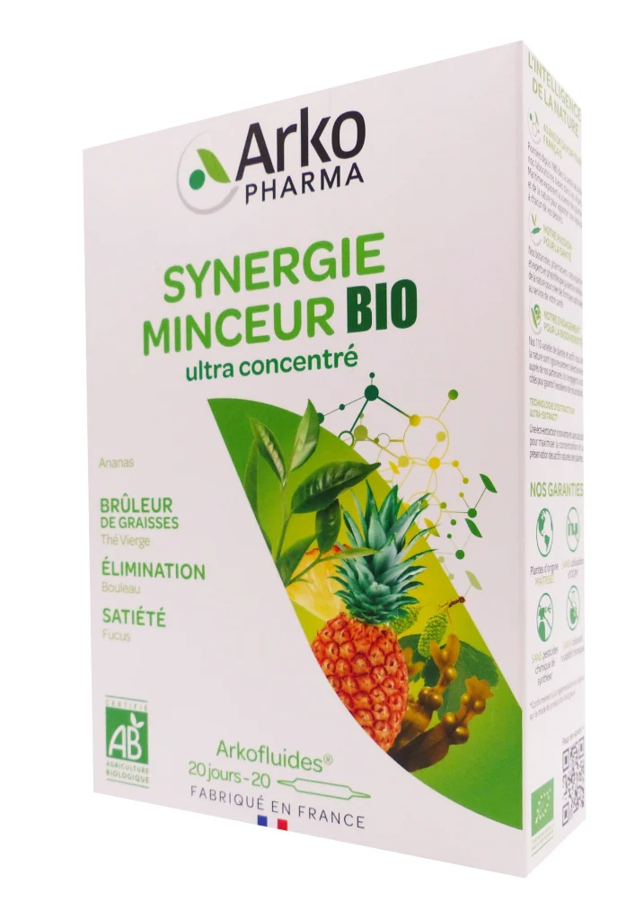ARKOFLUID SYNERGIE MINCEUR BIO 20 AMPOULES 10ML 2 arko synergie minceur bio 20 ampoules 2