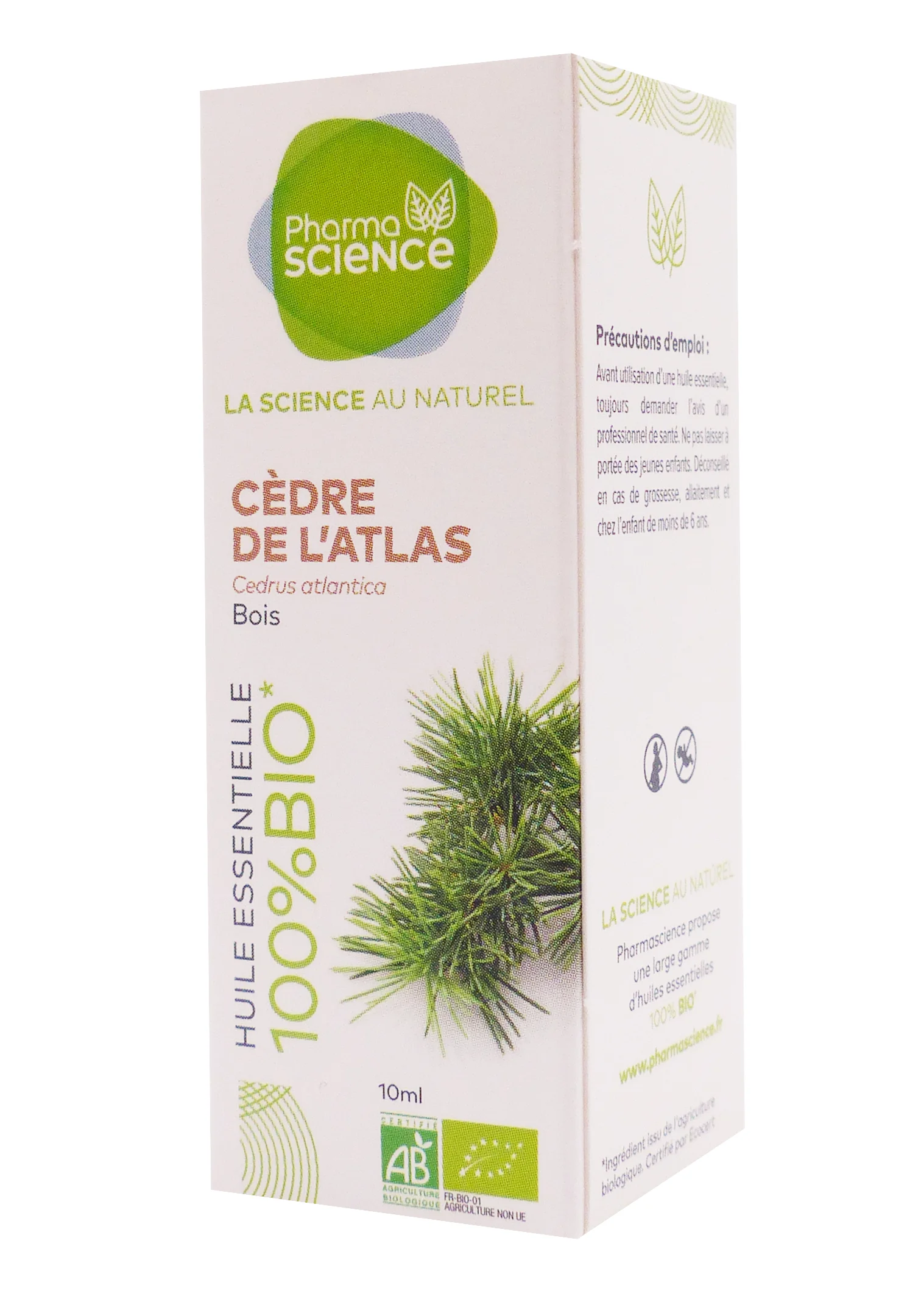 PHARMASCIENCE HUILE ESSENTIELLE CEDRE DE L'ATLAS BIO 10 ML 1 cedre de l'atlas pharmascience