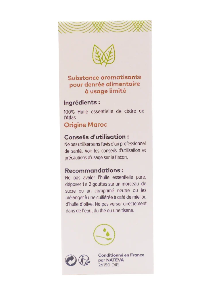 PHARMASCIENCE HUILE ESSENTIELLE CEDRE DE L'ATLAS BIO 10 ML 5 dos huile essenteille cedre de latlas