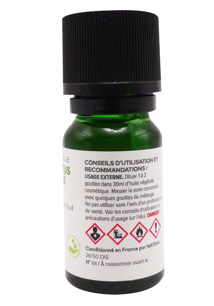PHARMASCIENCE HUILE ESSENTIELLE EUCALYPTUS MENTHOLE BIO 10ML 4 dos huile essentielle flacon