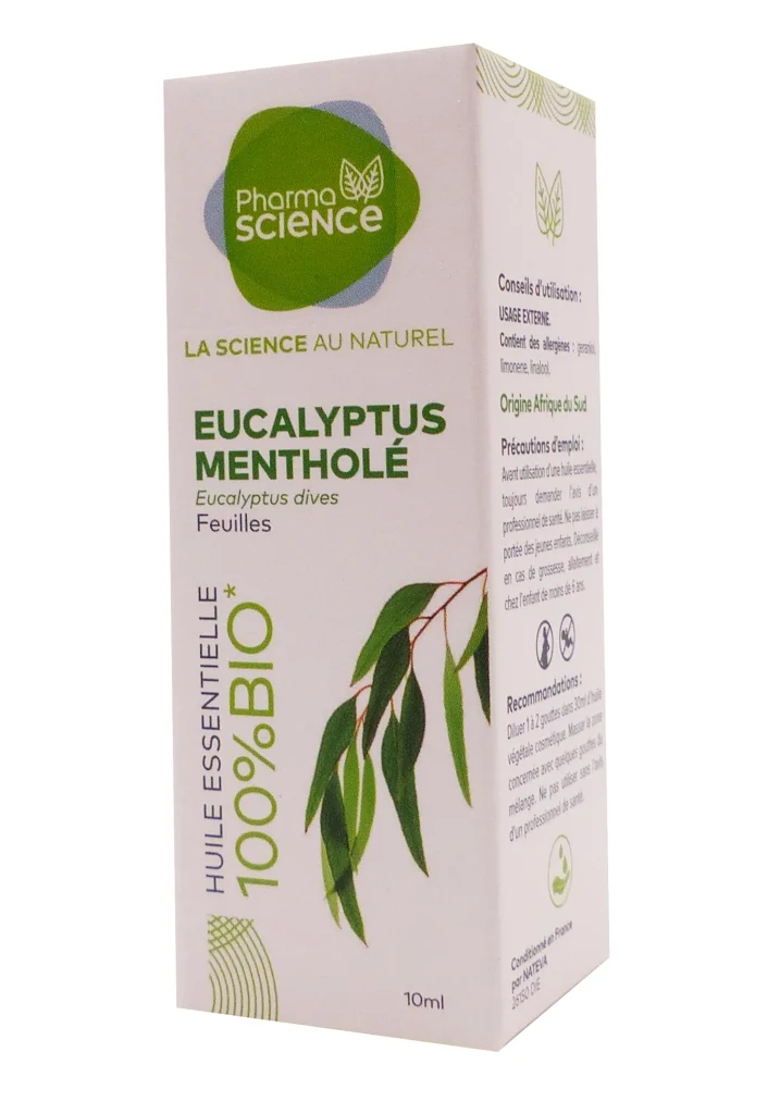 PHARMASCIENCE HUILE ESSENTIELLE EUCALYPTUS MENTHOLE BIO 10ML 2 pharmascience eucalyptus menthole bio 10 ml