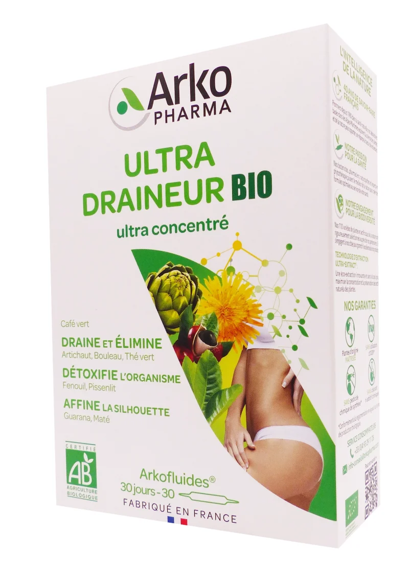 ultra draineur bio 30 ampoules