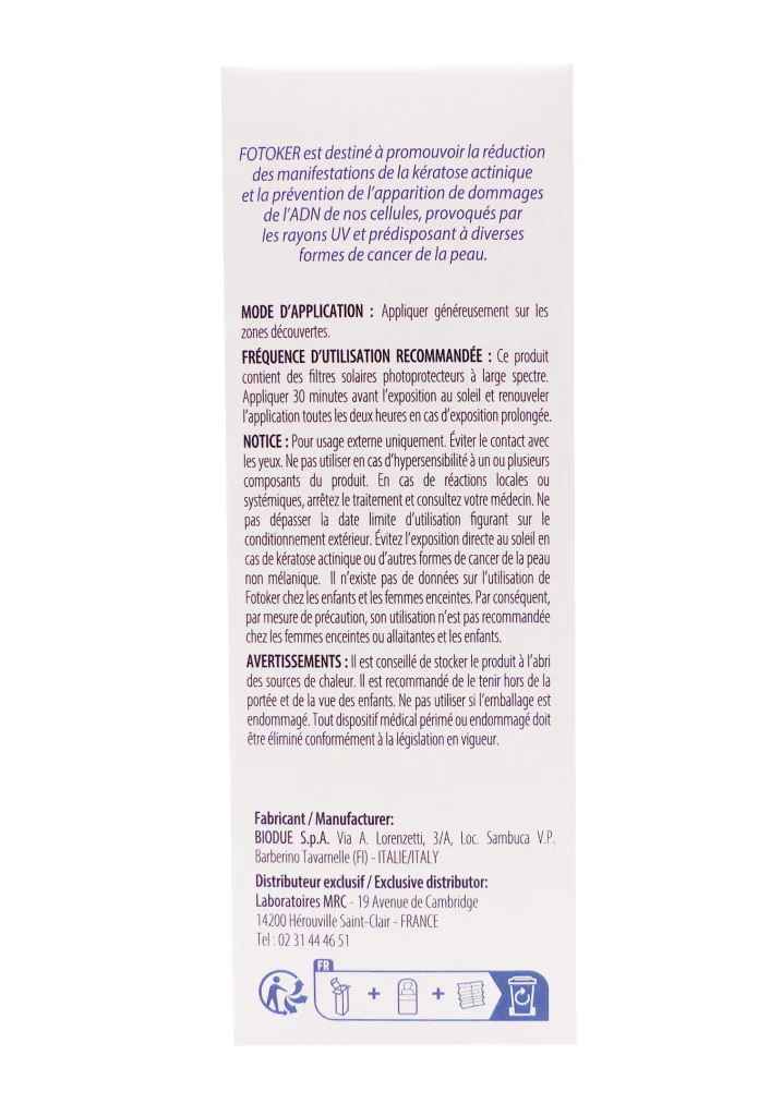 FOTOKER CREME DERMATOLOGIQUE 50ML 5 dos fotoker