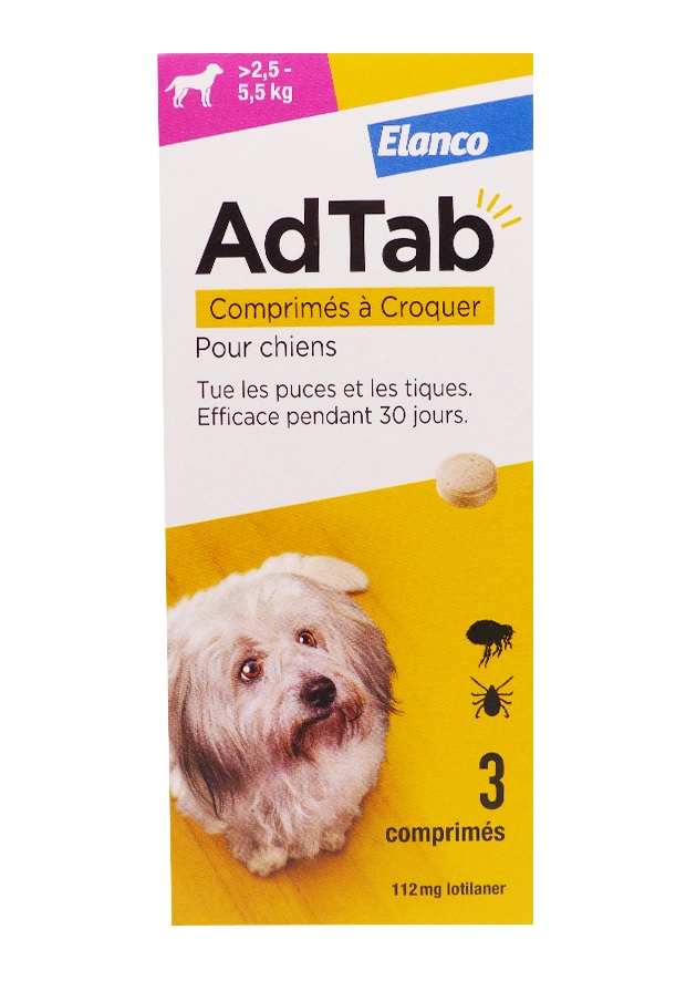 adtab chiens 2.5-5.5kg 3 comprimes