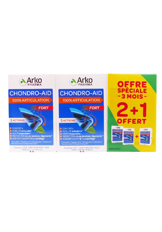 CHONDRO-AID 100% ARTICULATION 180 GELULES 2 chondro aid lot 3