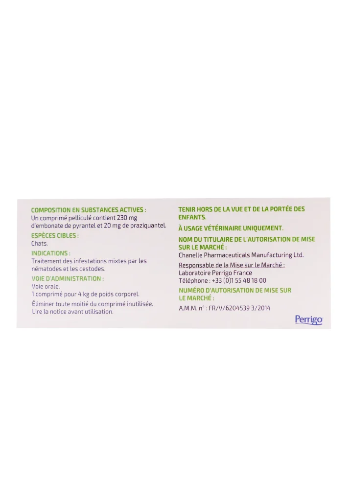 STRANTEL VERMIFUGE CHATS 4 COMPRIMES 3 dos cp pellicules