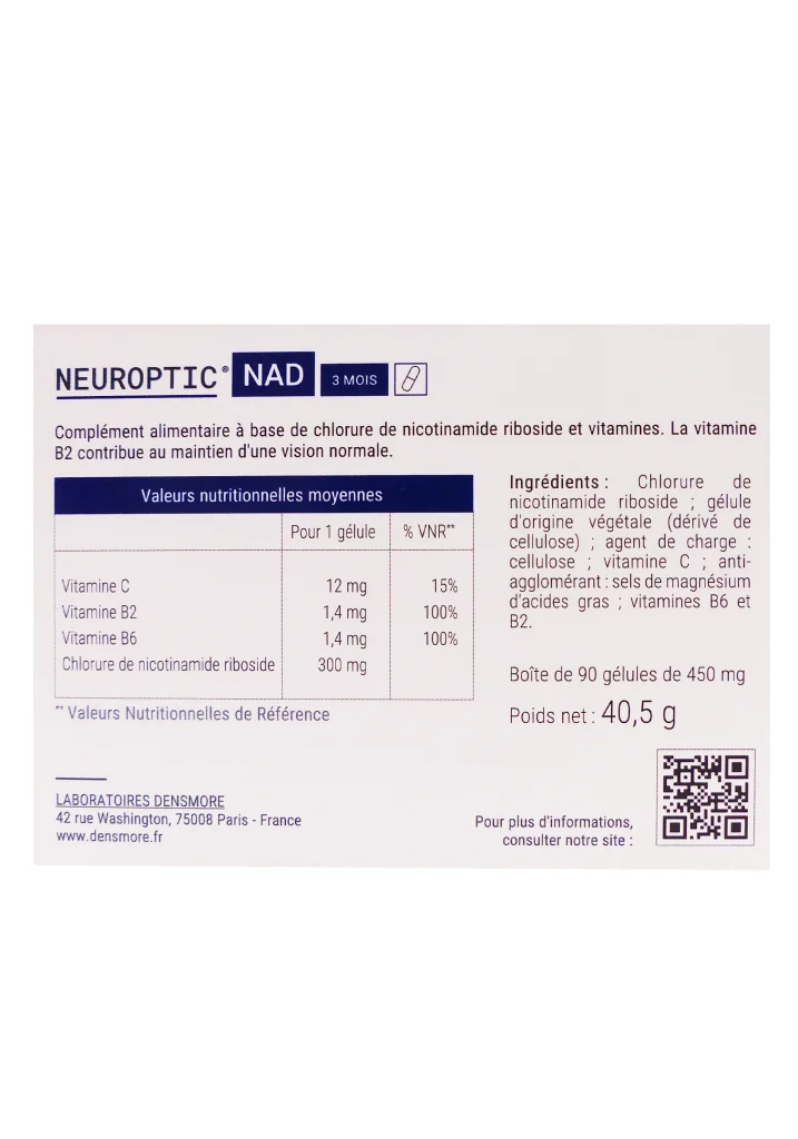 NEUROPTIC NAD 90 GELULES 3 dos neuroptic nad