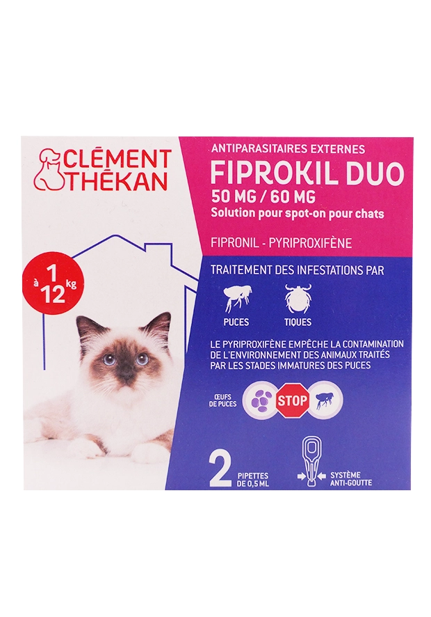 Fiprokil Duo 50/60 mg chats 1-12 kg