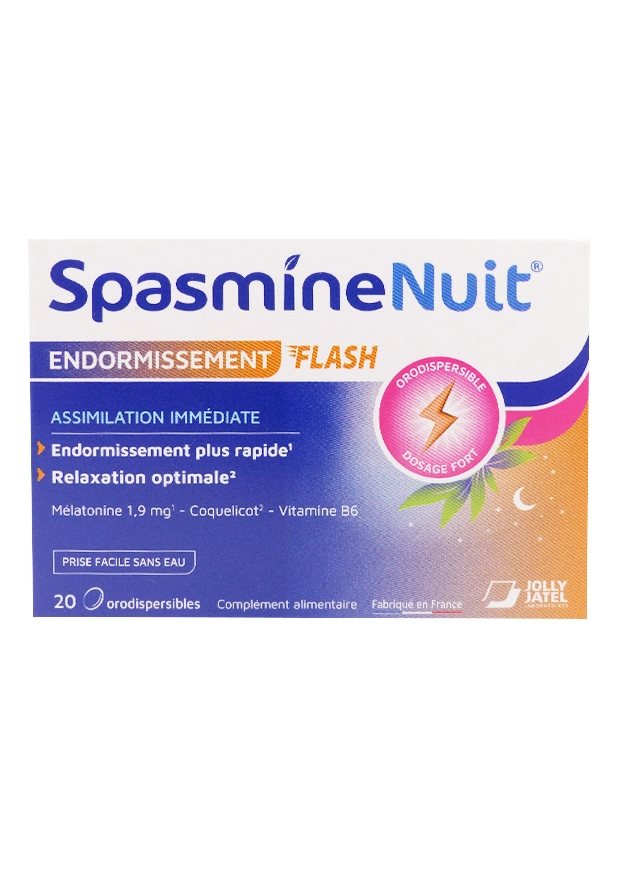 SPASMINE NUIT ENDORMISSEMENT FLASH 20 COMPRIMES ORODISPERSIBLES 3 spasmine nuit flash