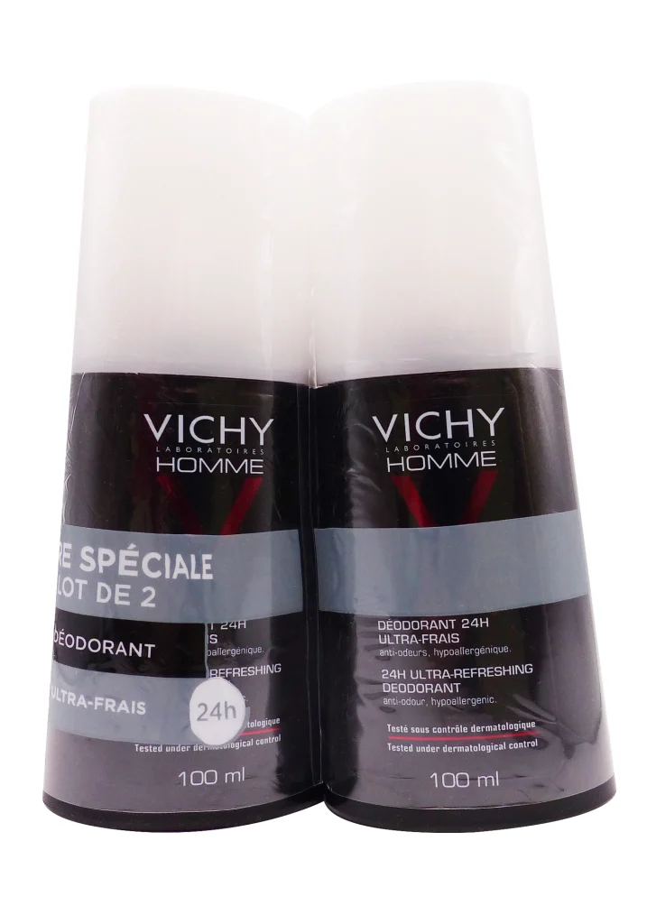 VICHY DEODORANT ULTRA-FRAIS SPRAY LOT 2X100 ML 2 vichy homme 100ml 24h lot