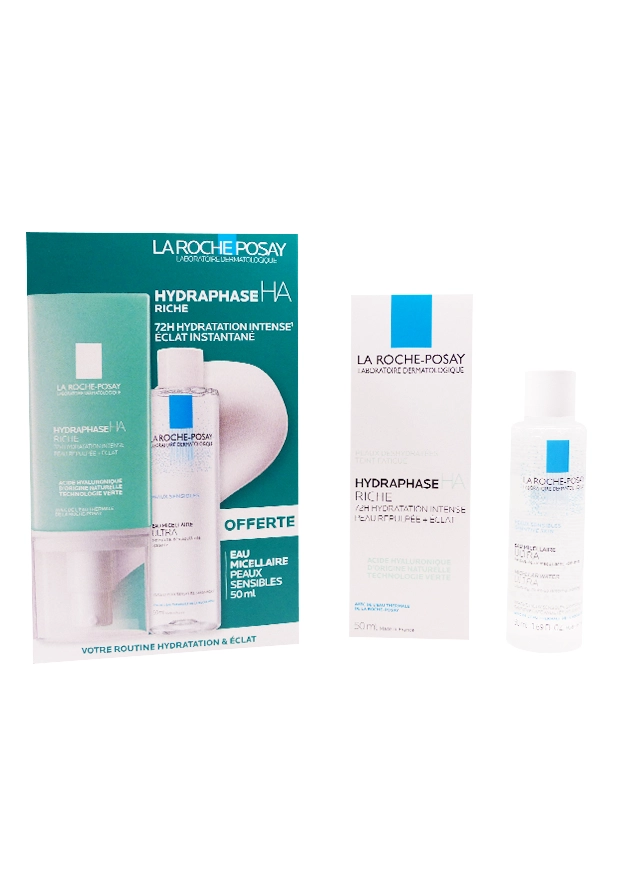 LA ROCHE POSAY COFFRET HYDRAPHASE HA RICHE 5 coffret hydraphase riche et eau micellaire