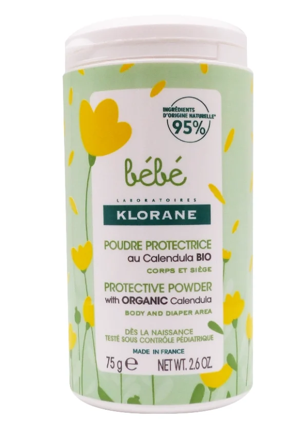 Klorane Bébé poudre protectrice au calendula bio 75 g
