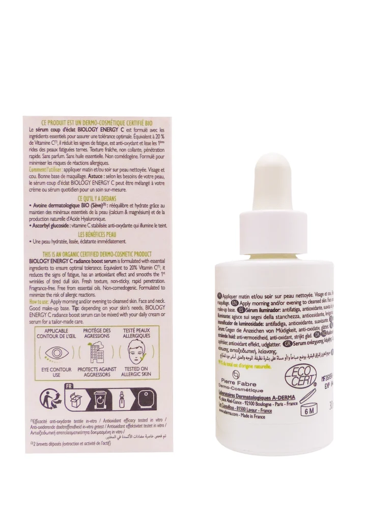 A-DERMA BIOLOGY ENERGY C SERUM COUP D'ECLAT 30 ML 4 serum biology energy c aderma dos