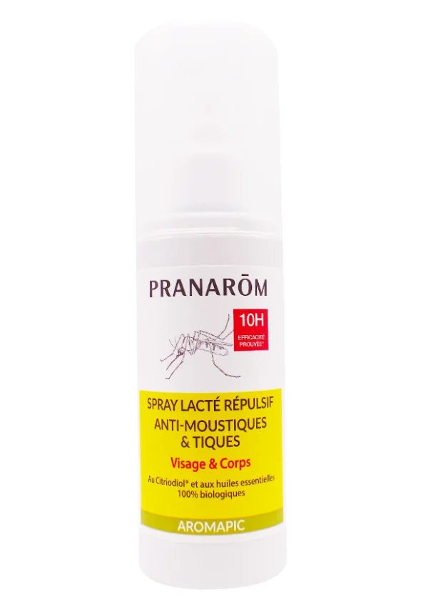 pranarom spray lacté répulsif aromapic visage et corps
