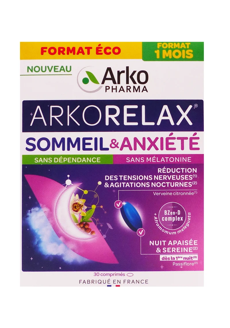 ARKORELAX SOMMEIL & ANXIETE 30 COMPRIMES 2 arkoelax 30 comprimés sommeil et anxiété