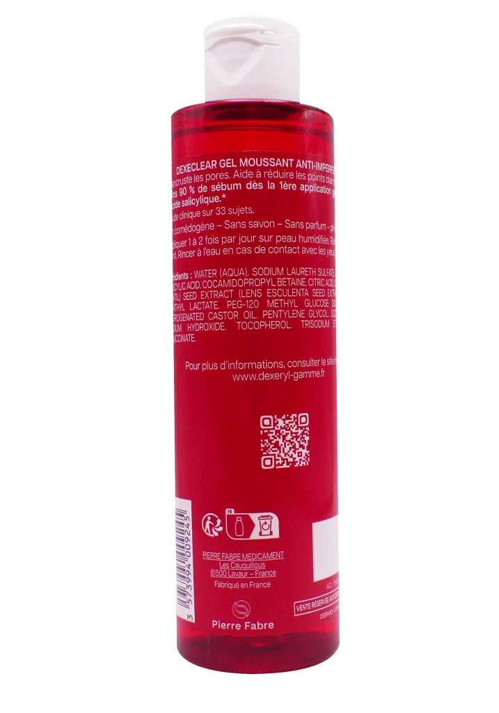 dexeclear gel moussant dos