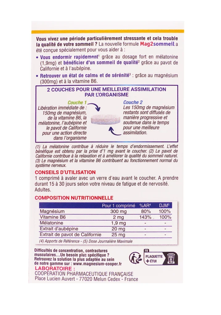 dos mag2 sommeil