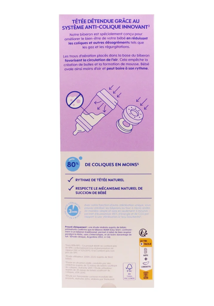 dos mam biberon anti coliques