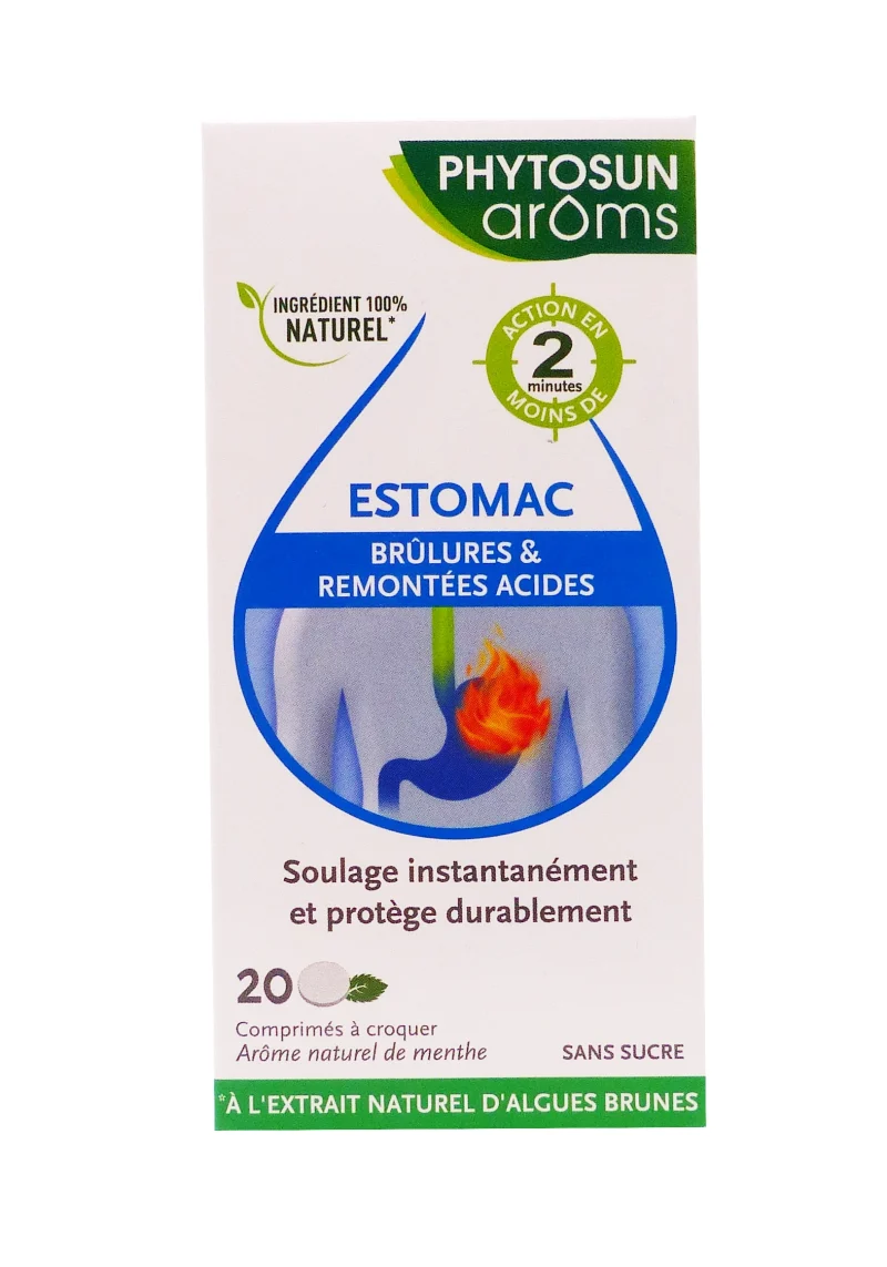 phytosun aroms estomac 20 comprimés a croquer menthe