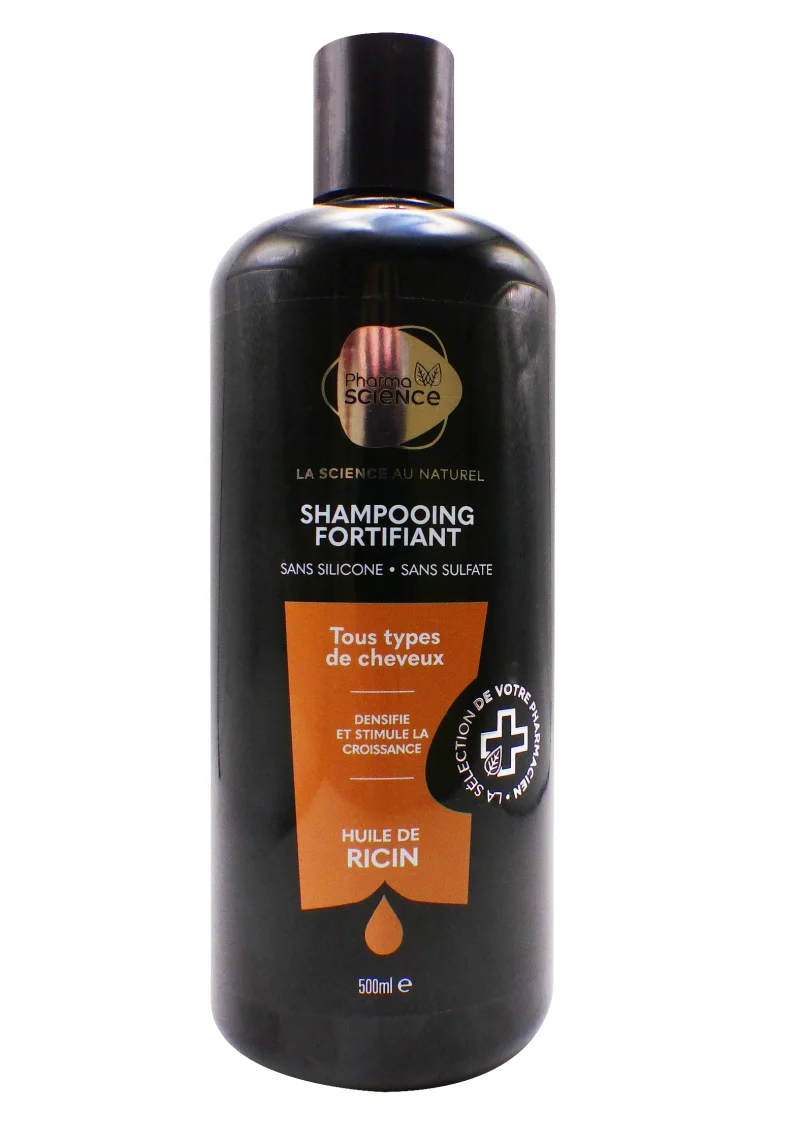shampooing fortifiant huile de ricin tout type de cheveux 500 ml