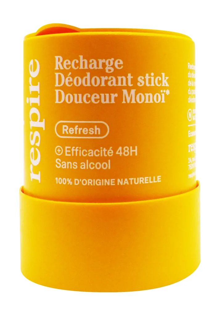recharge deodorant stick douceur monoi respire