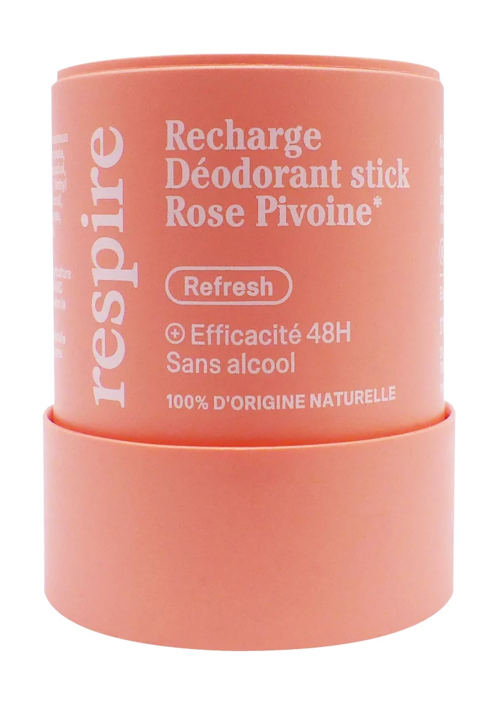 recharge deodorant stick rose pivoine respire