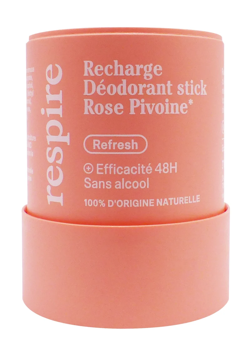 recharge déodorant stick rose pivoine respire