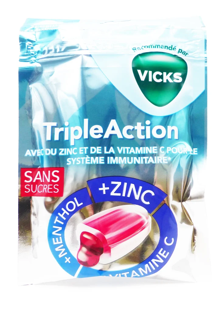vicks triple action pastilles sans sucres