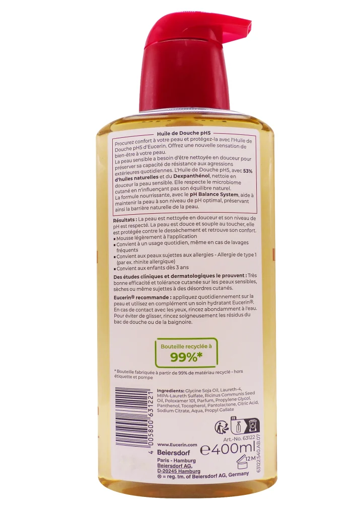 dos huile de douche eucerin 400 ml