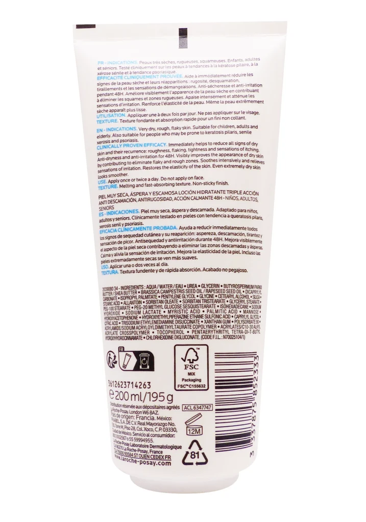 dos lait lipikar 200 ml