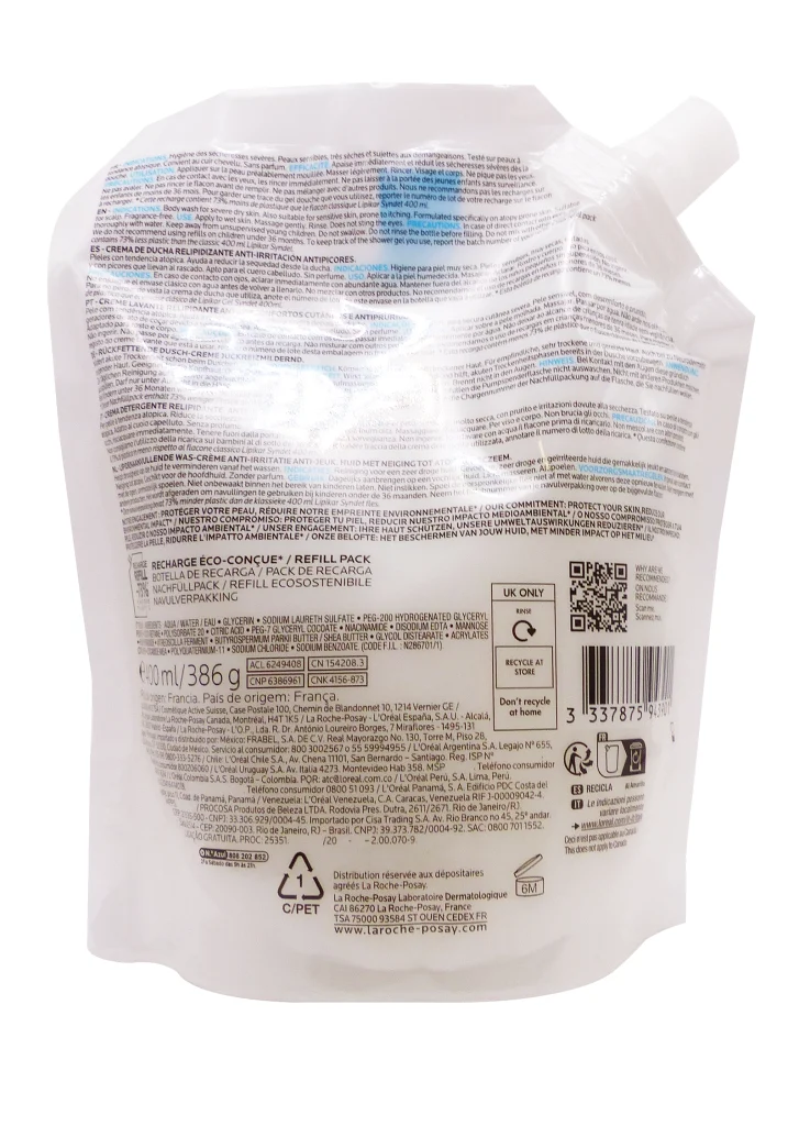 dos recharge syndet la roche posay 400 ml