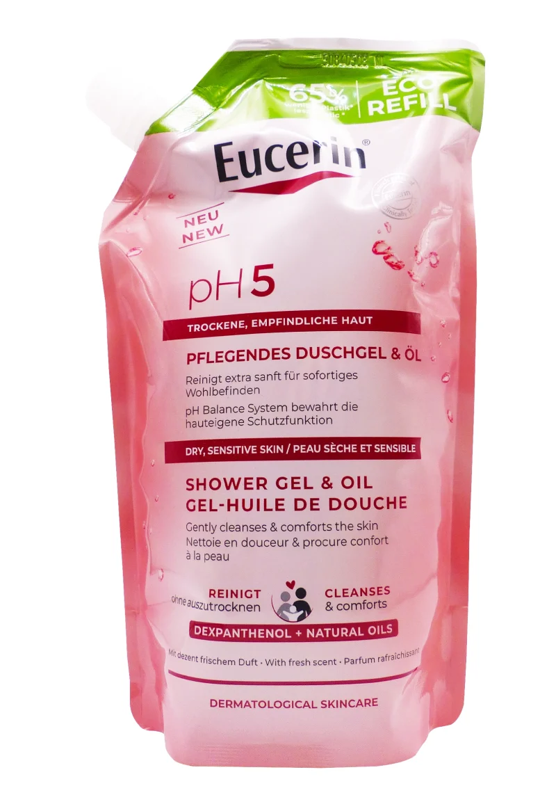 eucerin ph5 recharge gel huile de douche rose