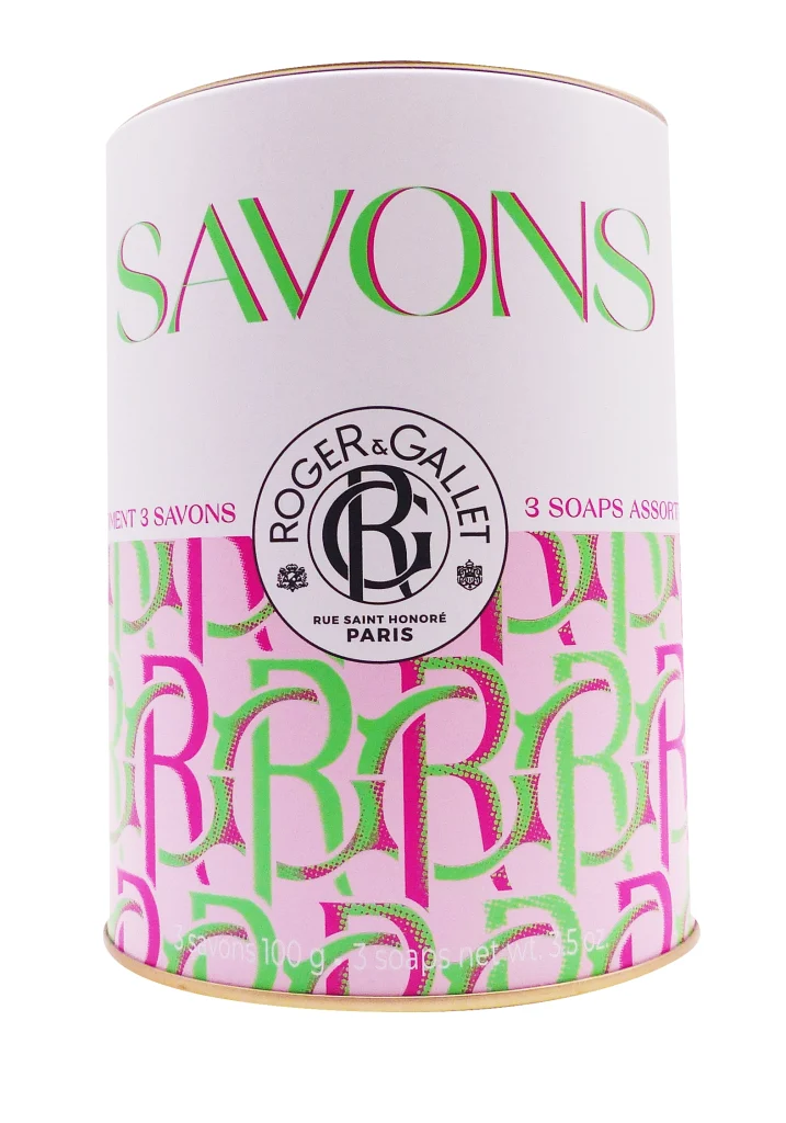 ROGER & GALLET COFFRET 3 SAVONS FEUILLE DE THE-ROSE DE THE-ROSE 100G 2 3 savons roger et gallet boite rose