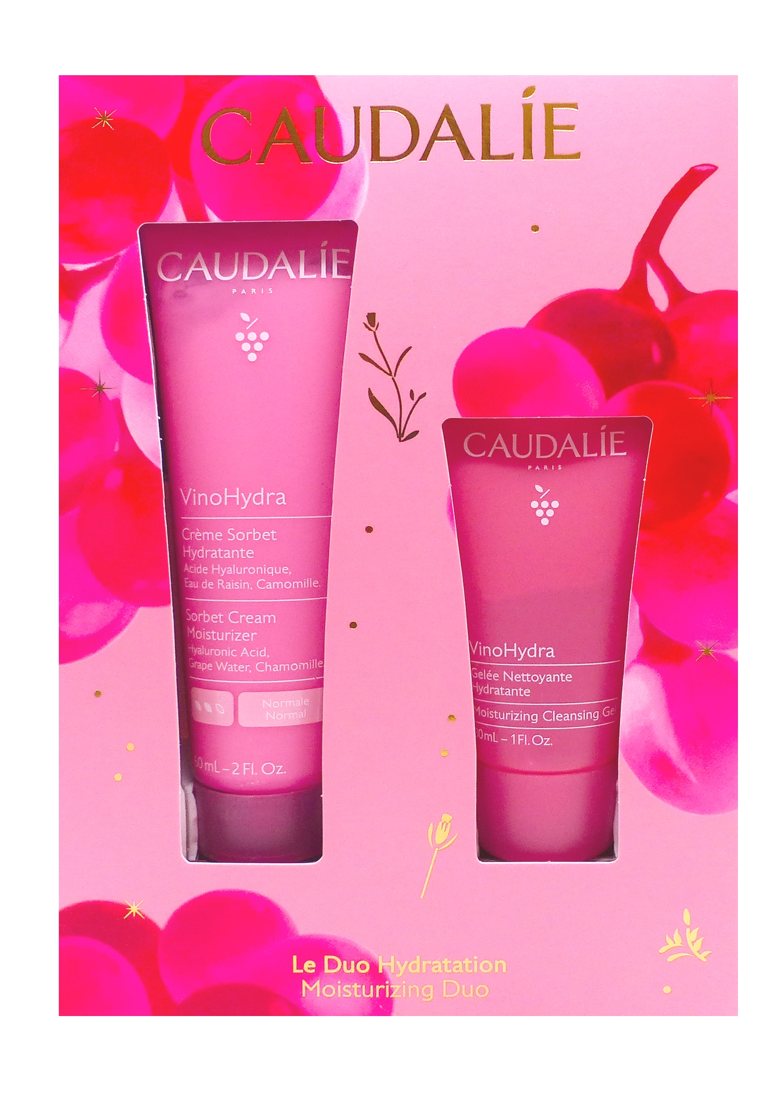 CAUDALIE COFFRET NOËL 2025 VINOHYDRA CREME SORBET 60ML ET GELEE NETTOYANTE 30 ML 1 caudalie duo hydratation coffret caudalie