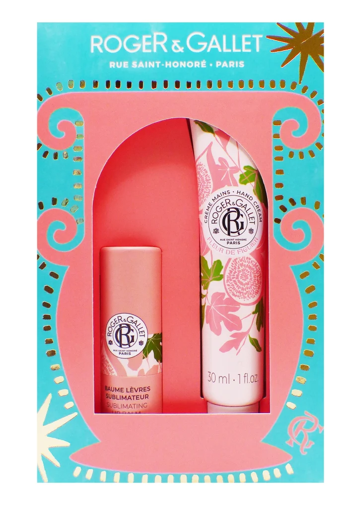 ROGER & GALLET COFFRET FLEUR DE FIGUIER BAUME LEVRES ET CREME MAINS 30 ML 2 coffret creme mains fleur de figuier creme mains roger et gallet