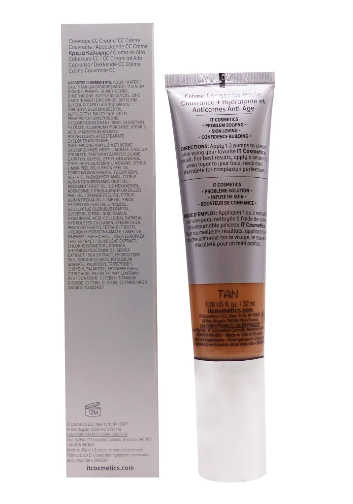 IT COSMETICS CC+ CREME TEINTE TAN SPF 50, 32 ML 3 dos cc creme tan it