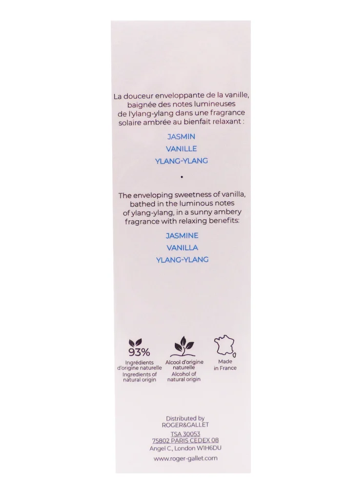 ROGER & GALLET EAU PARFUMEE VANILLE SOLEIL VAPORISATEUR 30ML 3 dos eau parfumee vanille soleil