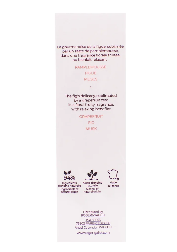 ROGER & GALLET EAU PARFUMEE FLEUR DE FIGUIER VAPORISATEUR 30ML 3 dos fleur de figuier 30 ml eau parfumee roger et gallet