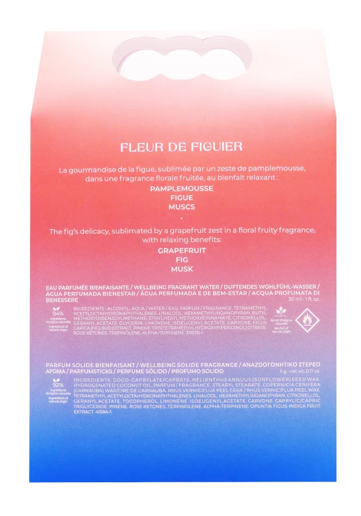 ROGER & GALLET COFFRET FLEUR DE FIGUIER EAU PARFUMEE 30ML ET PARFUM SOLIDE 5G 3 dos fleur de figuier coffret roger et gallet