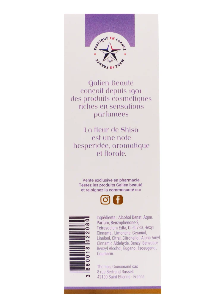 GALIEN BEAUTE SHISO MAGIQUE EAU PARFUMEE 100 ML 3 dos galien beaute dos parfum violet
