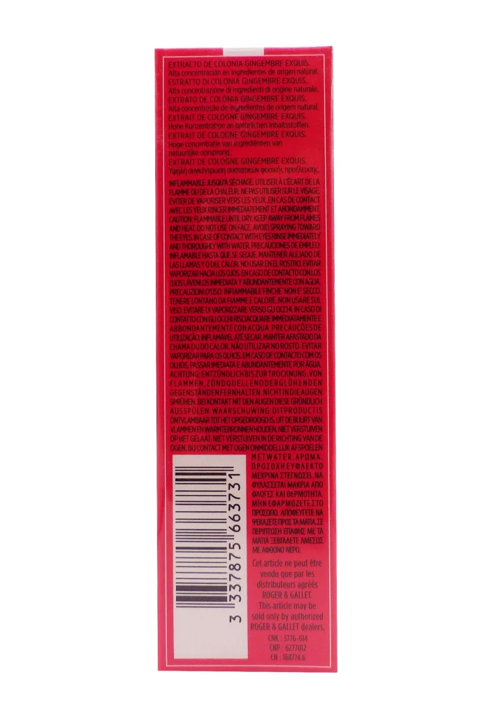 dos gingembre exquis extrait de cologne