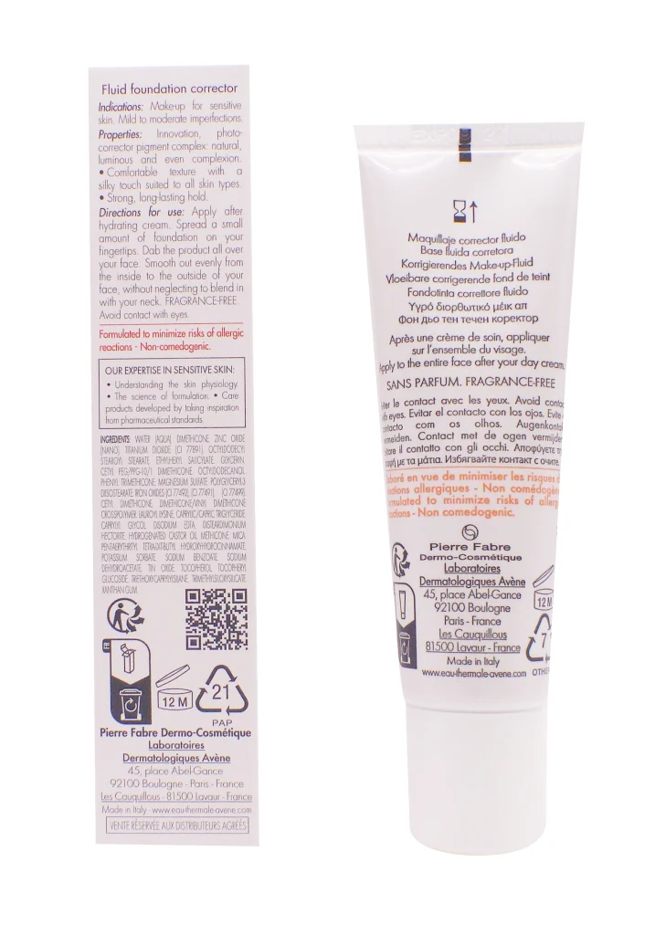 dos porcelaine 1.0 fond de teint fluide avene